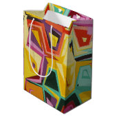 Kleurige gaten textuur medium cadeauzakje (Achterkant Gekanteld)