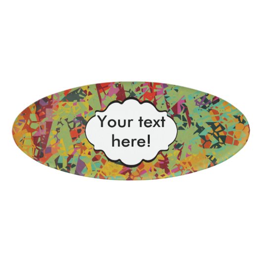Kleurige gaten textuur naambadge (Voorkant)