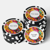 Kleurige gaten textuur poker chips (Opstapeling)