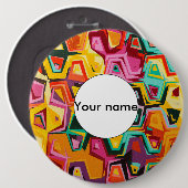 Kleurige gaten textuur ronde button 6,0 cm (Voorkant /achterkant)