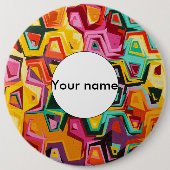 Kleurige gaten textuur ronde button 6,0 cm (Voorkant)