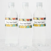 Kleurige gaten textuur waterfles etiket (Flessen)