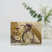  kleurige gele fiets briefkaart (Staand voorkant)