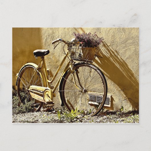  kleurige gele fiets briefkaart (Voorkant)