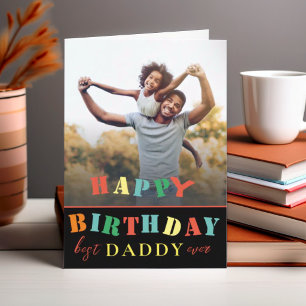 Kleurige Gelukkige Verjaardag Papa Foto  Kaart