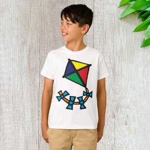 Kleurige geometrische vlieger met boogstaart t-shirt