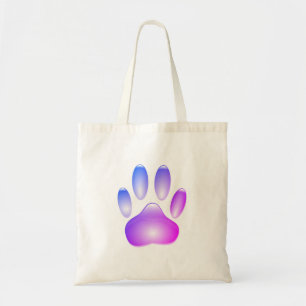 Kleurige glazen hondenpootafdruk tote bag