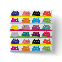 Kleurige Kat Knop Grappig Schattig