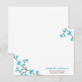 Kleurige Kersenbloesem Platte Notitiekaarten Aange Kaart (Voorkant / Achterkant)