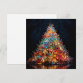 Kleurige kerstboom feestdagenkaart (Voorkant / Achterkant)