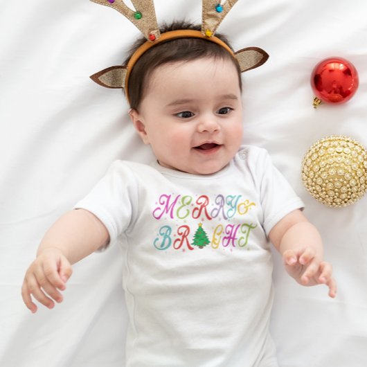 Kleurige Kerstboom Merry & Bright Romper
