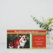 Kleurige kerstgroeten aangepaste foto gepersonalis feestdagenkaart (Staand voorkant)