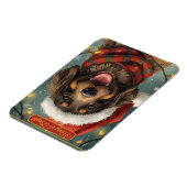 Kleurige Kersthond Ansichtkaart Magneet (Linkerzijde)