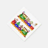Kleurige Kerstmis Trein Speelgoed Servet (Hoek)