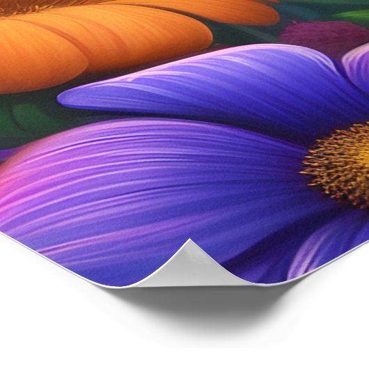 Kleurige Kitten en Bloemen Kindermuurposter Poster (Hoek)