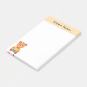 Kleurige knuffel beer met naam voor kinderen post-it® notes (Schuin)
