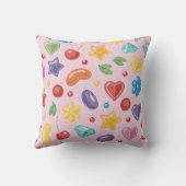 “Kleurige kussenster met snoepjes” Kussen (Achterkant)