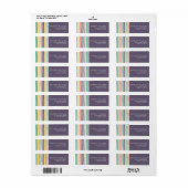 Kleurige Lijnen Moderne Bloemen Label (Full Sheet)