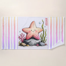 Kleurige Oceaan-Thema Strandhanddoek voor Kinderen Strandlaken