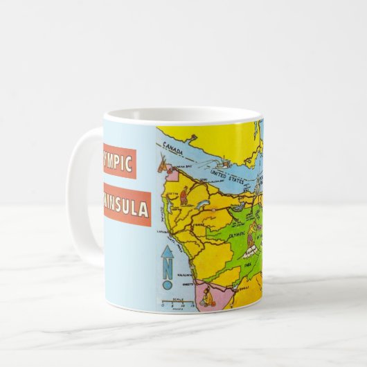 Kleurige Olympisch Schiereiland Kaart Mok (Voorkant links)