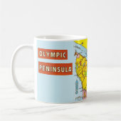 Kleurige Olympisch Schiereiland Kaart Mok (Links)