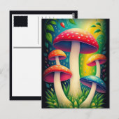 kleurige paddenstoelen briefkaart (Voorkant / Achterkant)