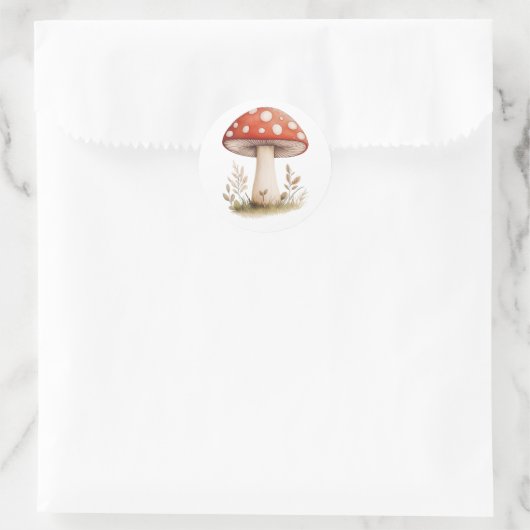 kleurige paddenstoelen ronde sticker (Tas)