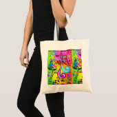 kleurige paddenstoelen tote bag (Voorkant (product))