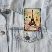 Kleurige Paris Thema Knop Button (Insitu)