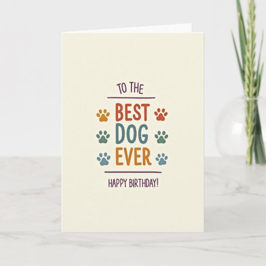 Kleurige Pootafdruk Hond Kaart (Voorkant)