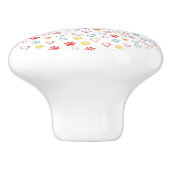 Kleurige poten, harten & botten Doodle Keramische Knop (Zijkant)