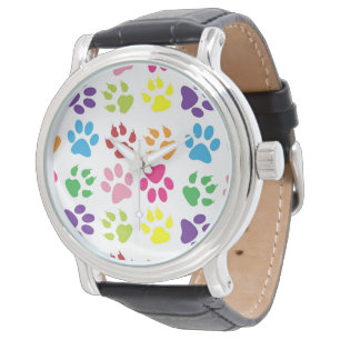 Kleurige poten, hondenpoten, kattenpoten horloge