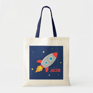 Kleurige Raket, Buitenruimte, Voor Jongens Tote Bag