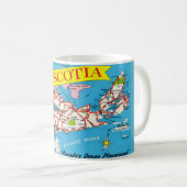 Kleurige Retro Nova Scotia Kaart Mok (Voorkant rechts)