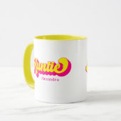 Kleurige Retro Tante Custom Naam Mok (Voorkant links)