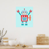 kleurige robot Speelgoed voor kinderen kamer Poster (Keuken)