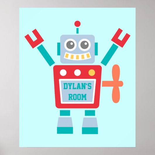  kleurige robot Speelgoed voor kinderen kamer Poster (Voorkant)