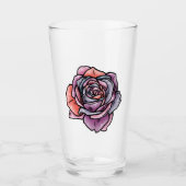Kleurige Roos Bloem Glas (Voorkant)