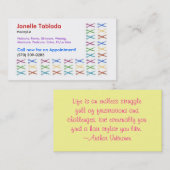 kleurige schaar, haarstylist; visitekaartje (Voorkant / Achterkant)