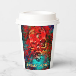 Kleurige schedel. Freaky Drink Papieren Bekers