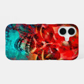 Kleurige schedel iPhone 16 hoesje (Achterkant horizontaal)