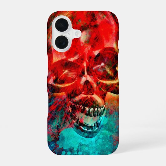 Kleurige schedel iPhone 16 hoesje (Achterkant)
