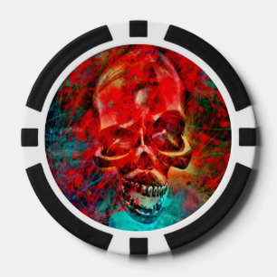 Kleurige schedel poker chips