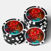 Kleurige schedel poker chips (Opstapeling)