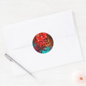 Kleurige schedel ronde sticker (Envelop)