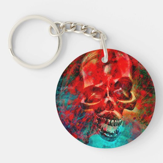 Kleurige schedel sleutelhanger (Voorkant)