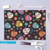 Kleurige Schedelbloemen Suiker Halloween Feestcade Tissuepapier (Craft)