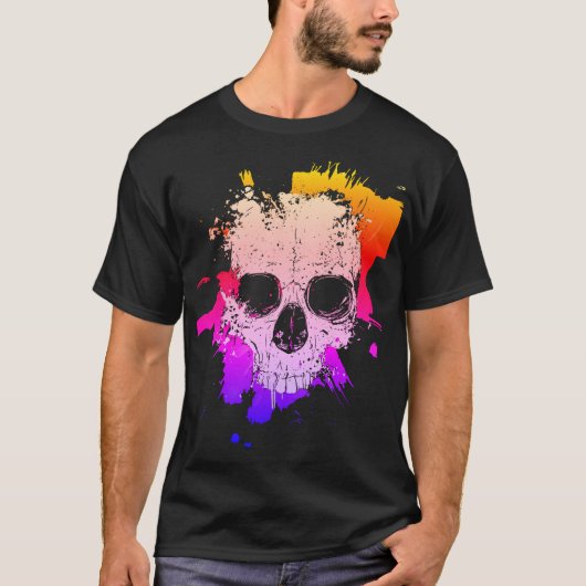 Kleurige Spatelschedel T-shirt (Voorkant)