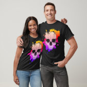 Kleurige Spatelschedel T-shirt (Unisex)