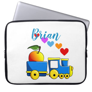 Kleurige speelgoedtrein laptop sleeve